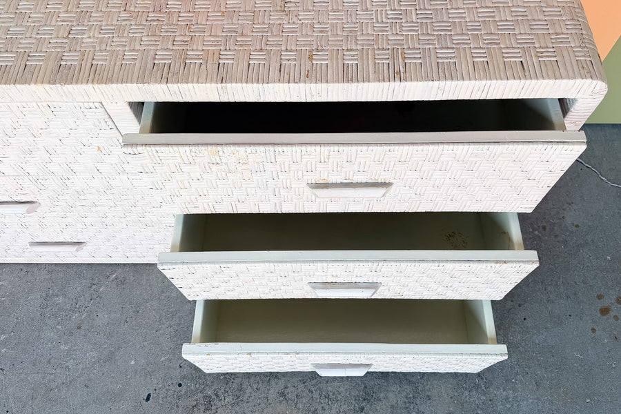 Coastal Chic Rattan Wrapped Dresser