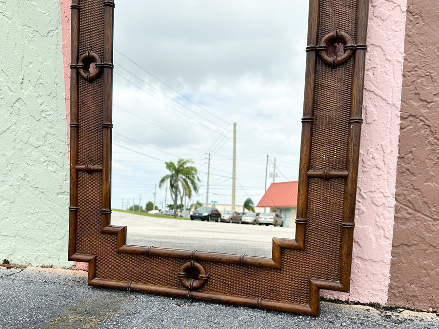Handsome Omega Faux Bamboo Mirror