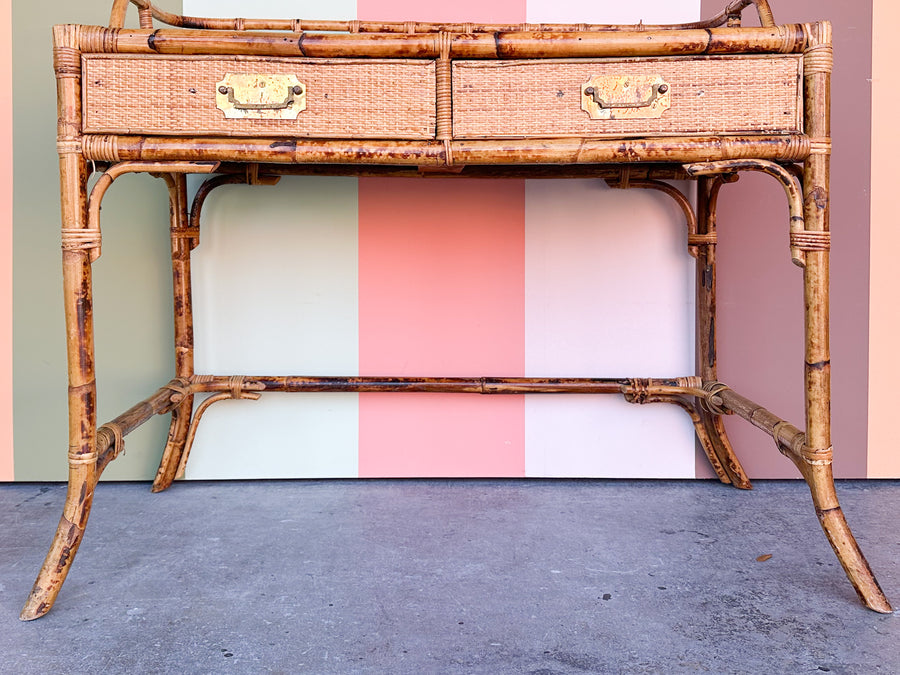 Island Style Rattan Desk and Chair