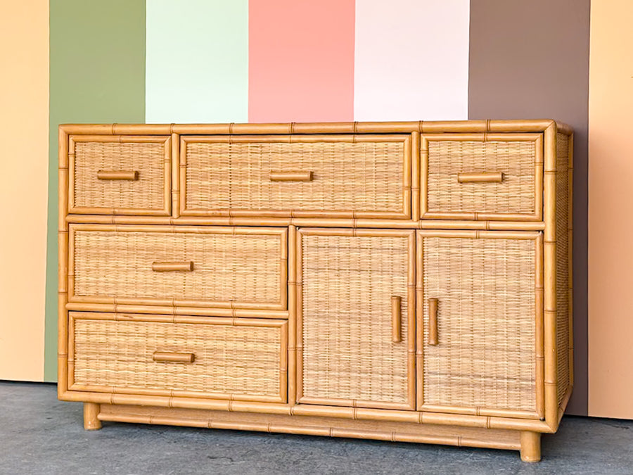 Coastal Rattan Credenza