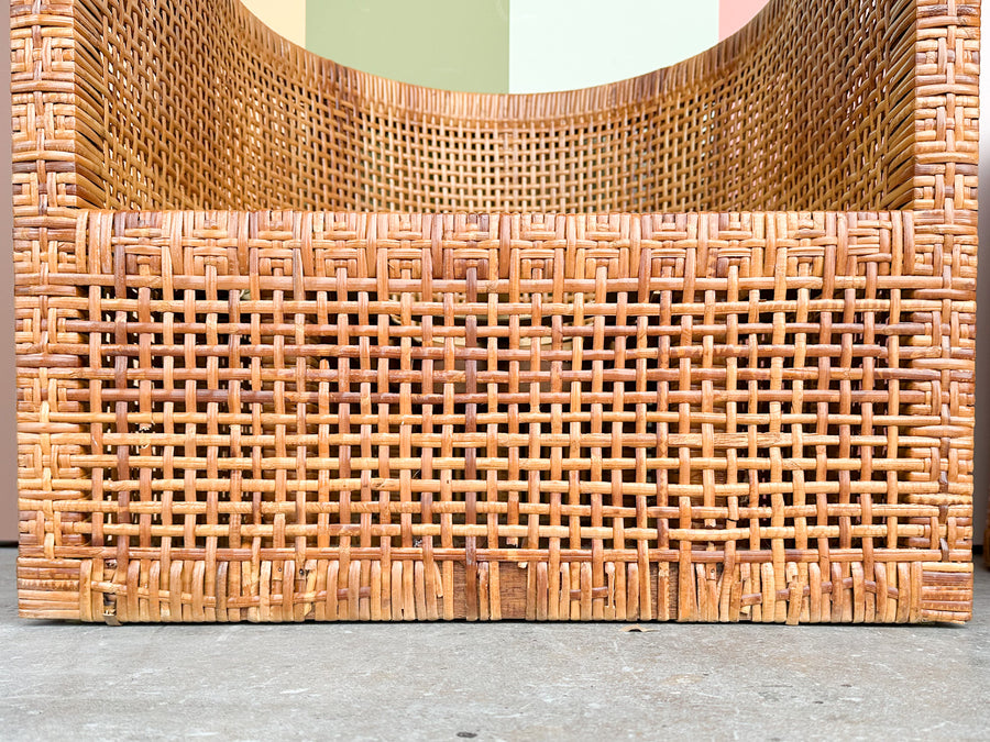 Pair of Coastal Style Rattan Barrel Chairs