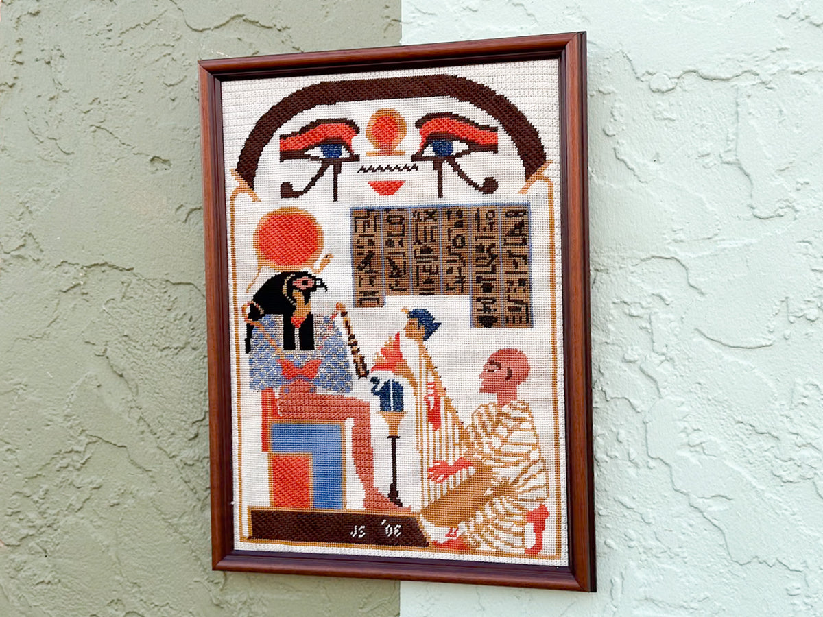 Egyptian Needlepoint Framed Art