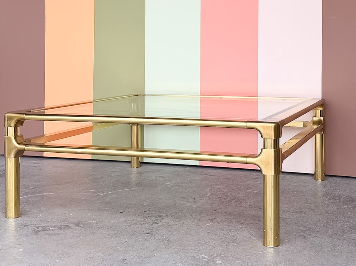 MCM Mastercraft Style Brass Coffee Table