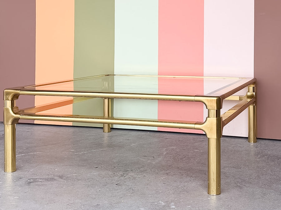 MCM Mastercraft Style Brass Coffee Table