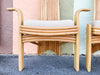 Set of Six Coastal Chic Rattan Dining Chairs