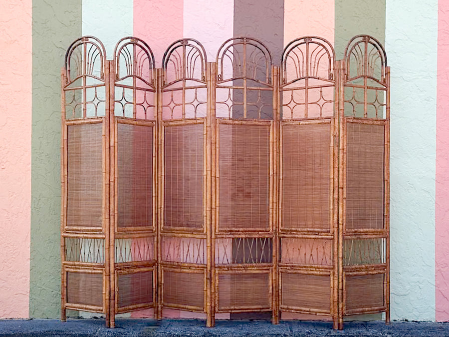 Six Panel Brighton Style Rattan Screen