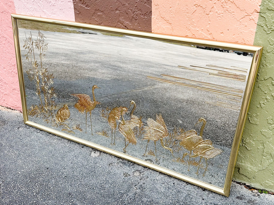 Fabulous Gold Flamingo Mirror