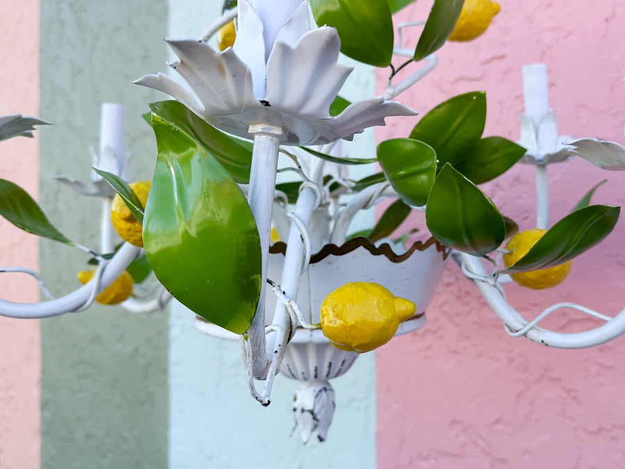 Lemon Tole Chandelier