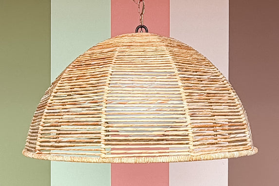 Large Island Style Rattan Pendant