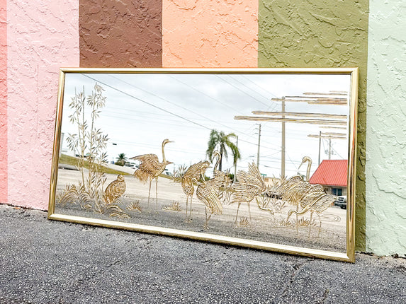 Fabulous Gold Flamingo Mirror