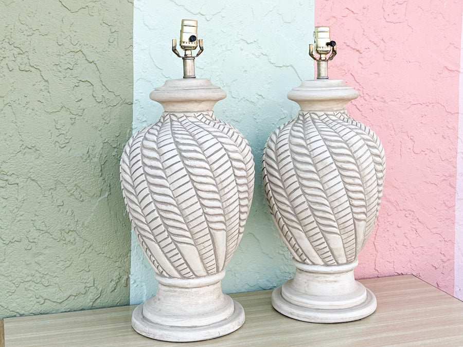 Pair of MCM Ceramic Lamps