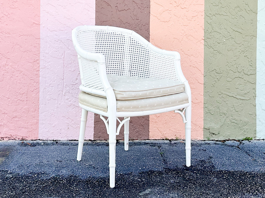 Palm Beach Faux Bamboo and Cane Barrel Chair