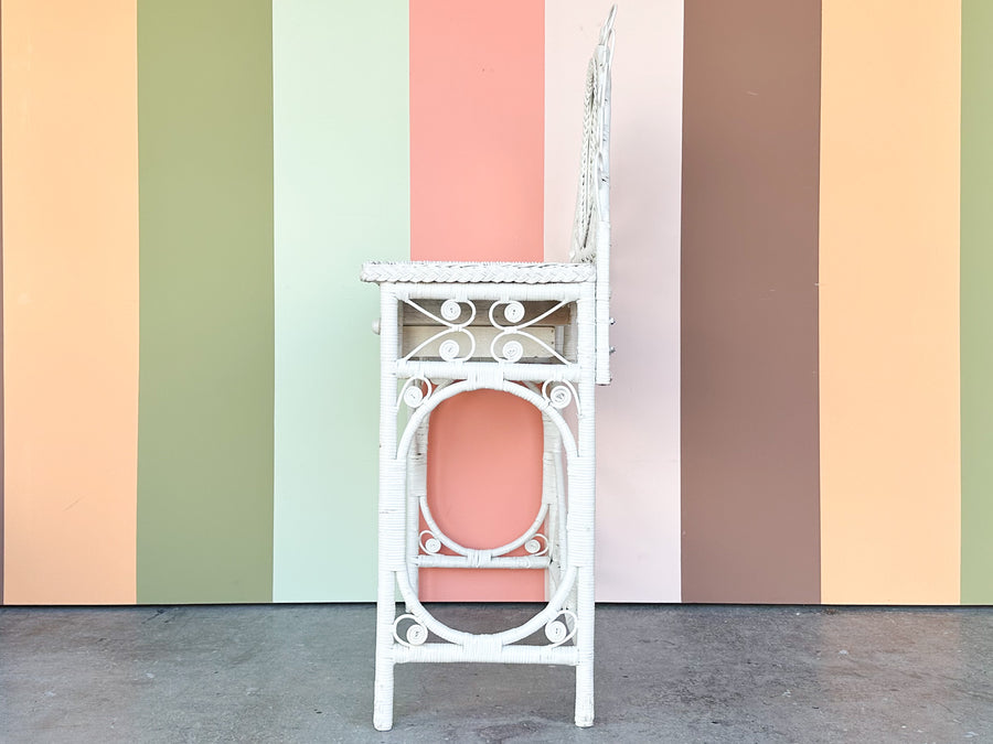 Sweet Wicker Vanity and Stool
