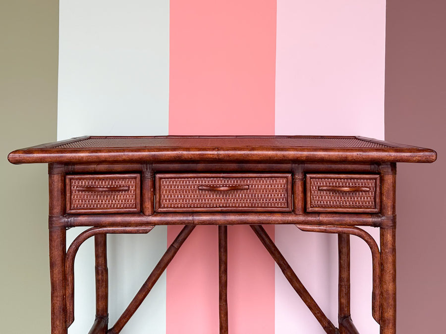 Petite Rattan Writing Desk