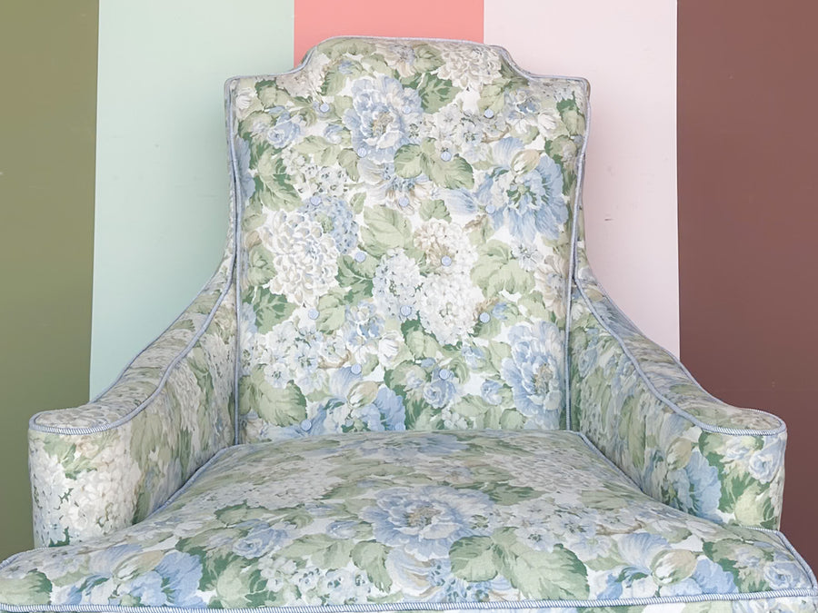 Summer Chic Hydrangea Upholstered Rocker