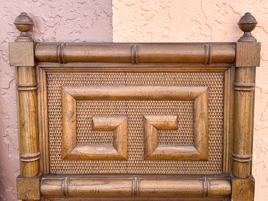 Pair of Greek Key Faux Bamboo Mirrors