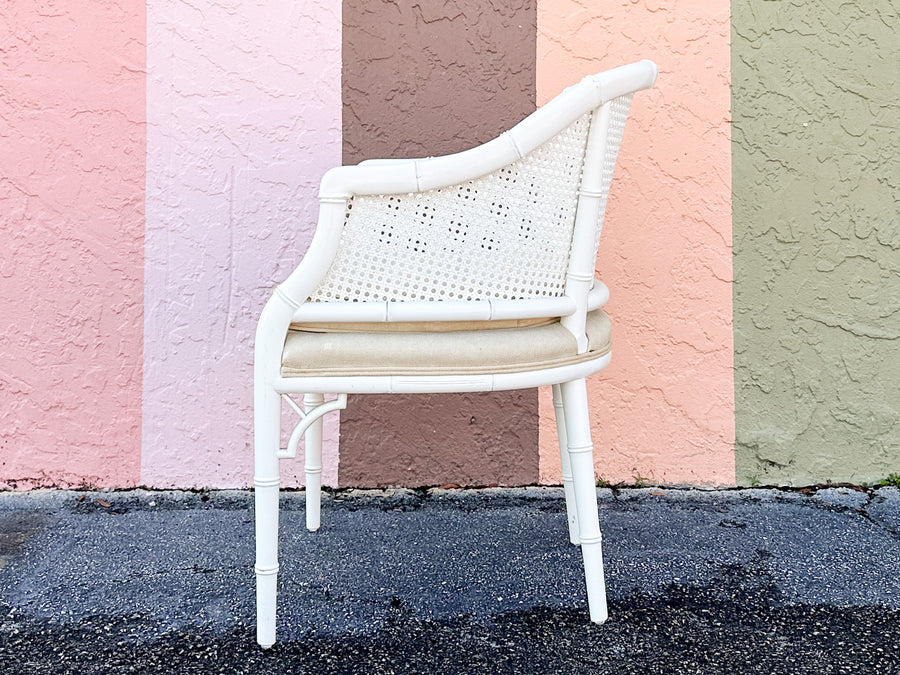 Palm Beach Faux Bamboo and Cane Barrel Chair