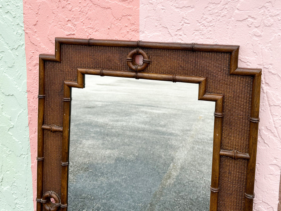 Handsome Omega Faux Bamboo Mirror