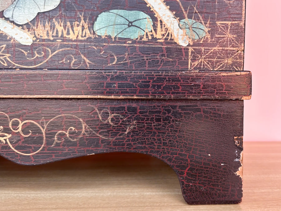 Petite Hand Painted Bird Chest