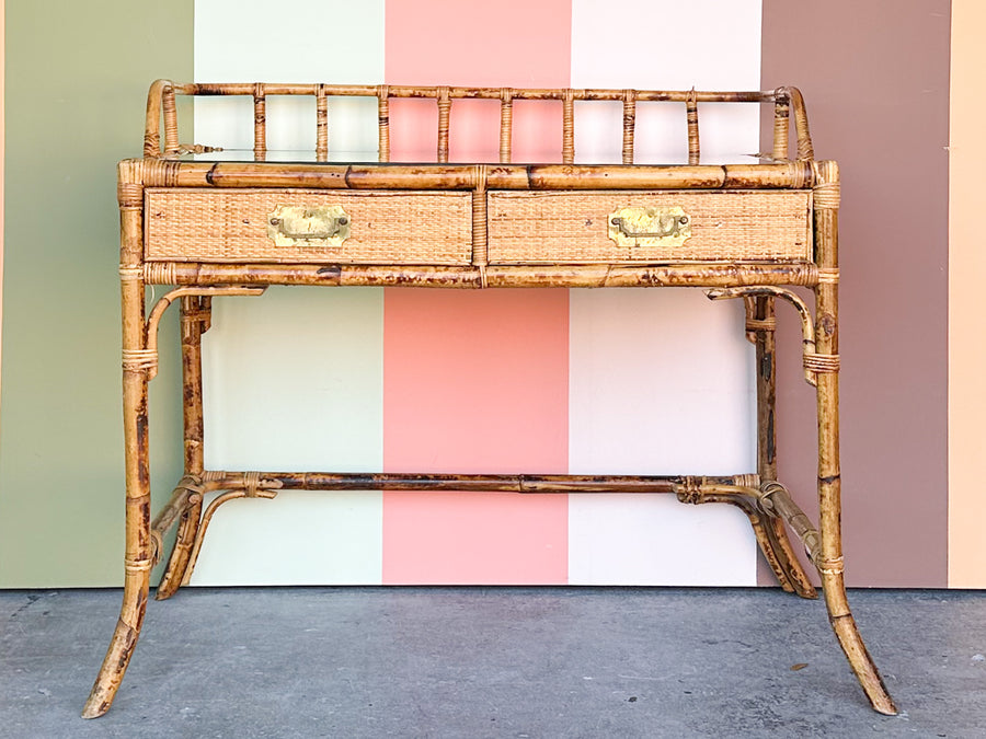 Island Style Rattan Desk and Chair