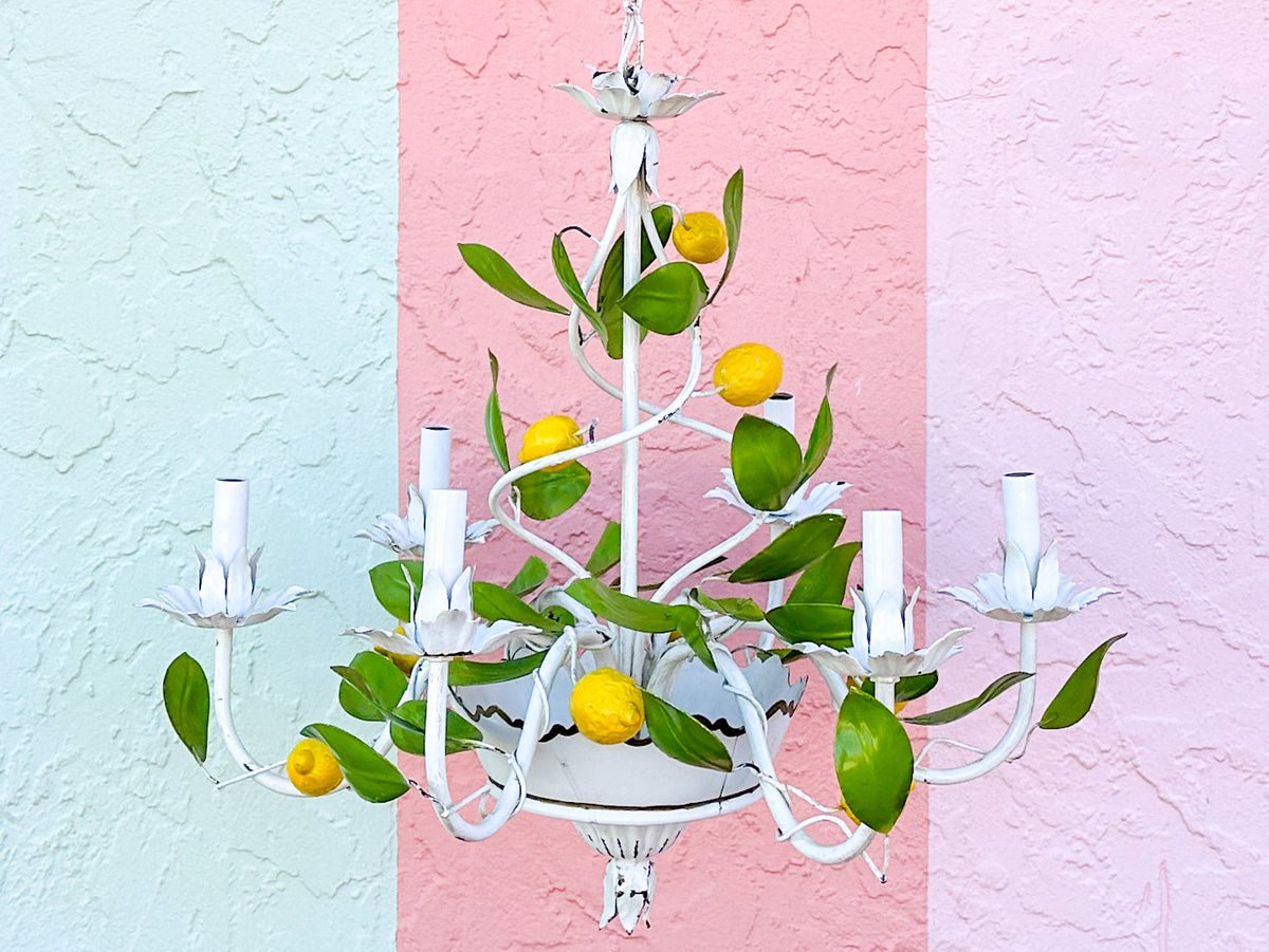 Lemon Tole Chandelier