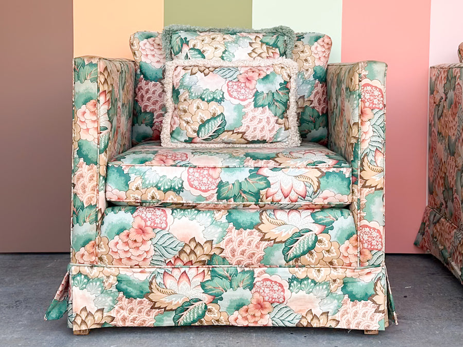 Pair of Palm Beach Chic Upholstered Chairs