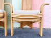 Set of Six Coastal Chic Rattan Dining Chairs