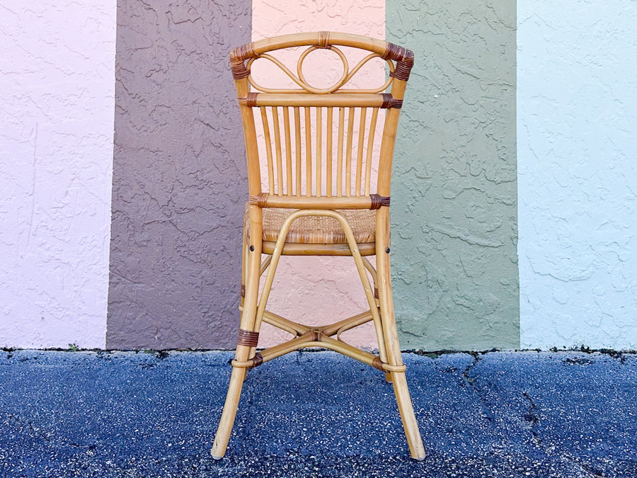 Set of Four Cute Rattan Bistro Dining Chairs
