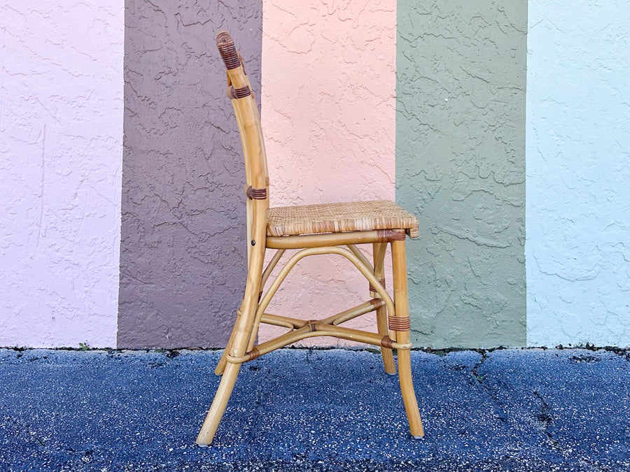 Set of Four Cute Rattan Bistro Dining Chairs