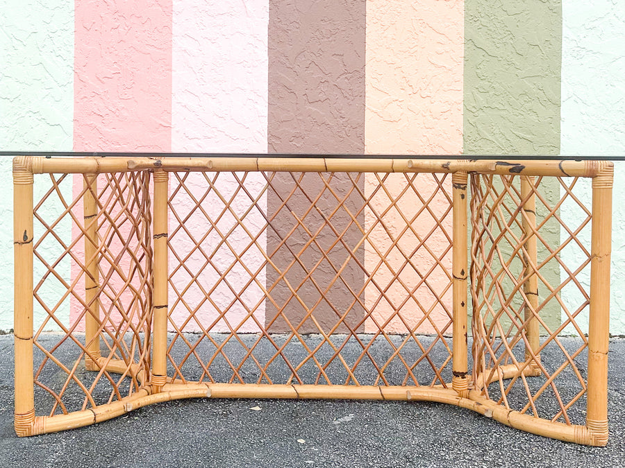 Coastal Chic Rattan Dining Table