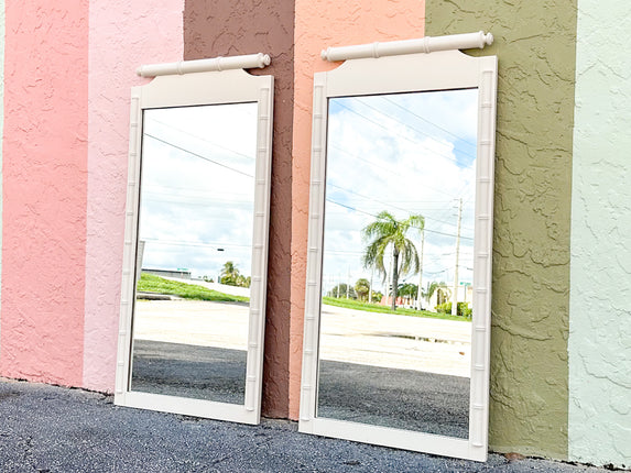 Pair of Henry Link Faux Bamboo Pagoda Mirrors