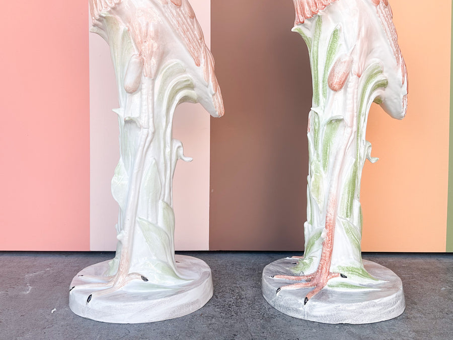 Pair of Huge Ceramic Herons