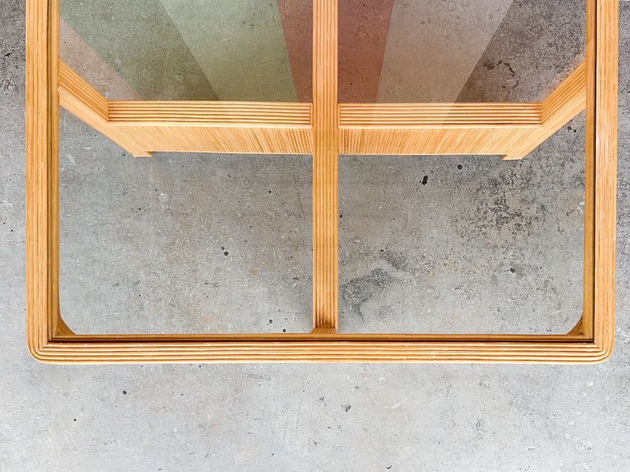 Pencil Reed Rattan Square Coffee Table