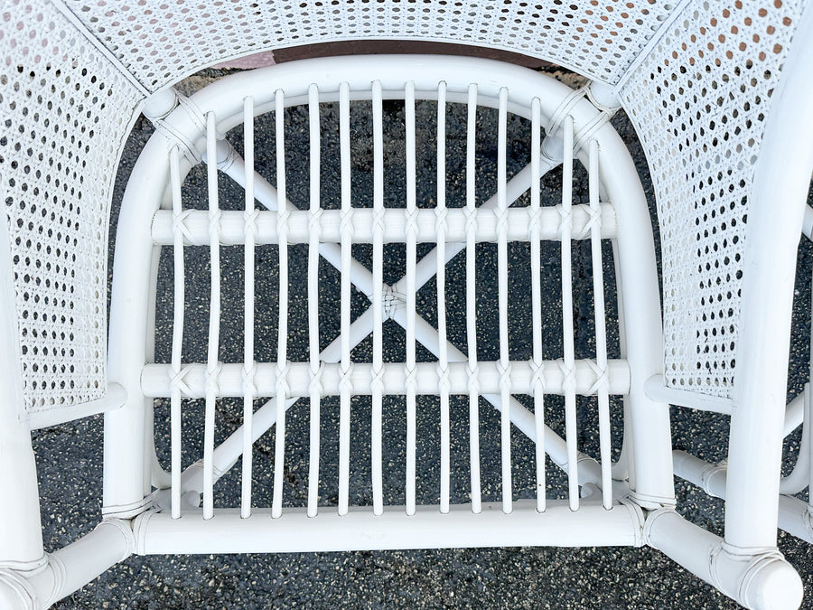 Pair of McGuire Rattan and Cane Barrel Chairs