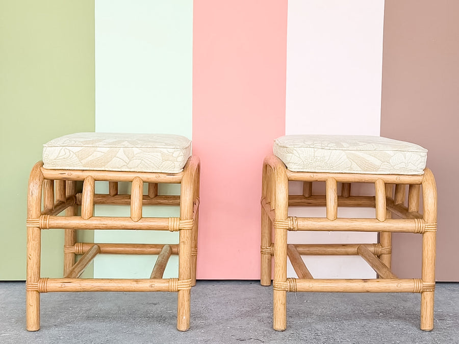 Rattan Console with Stools