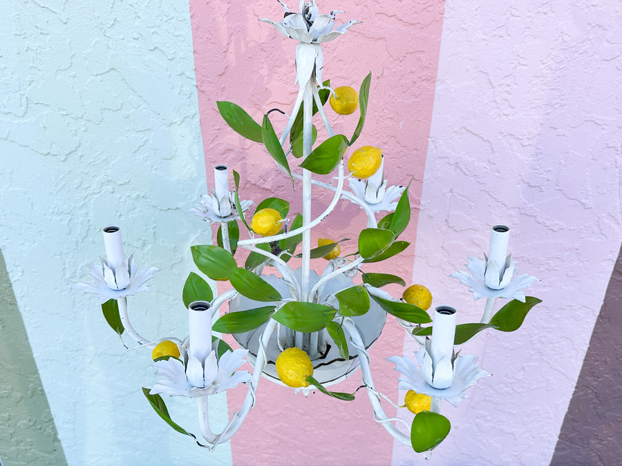 Lemon Tole Chandelier