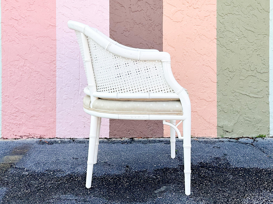 Palm Beach Faux Bamboo and Cane Barrel Chair