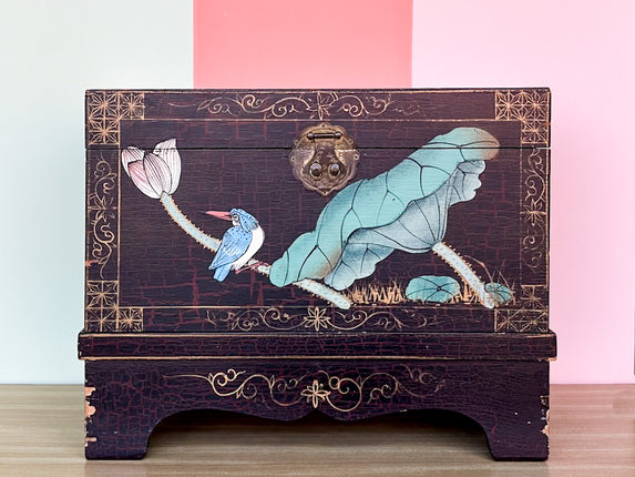 Petite Hand Painted Bird Chest