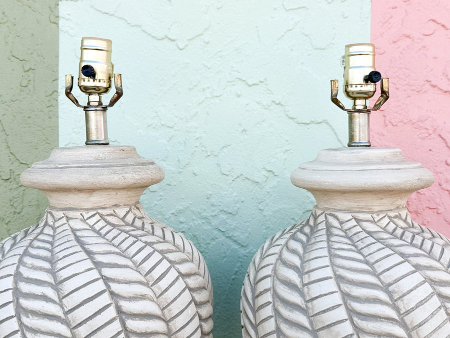 Pair of MCM Ceramic Lamps