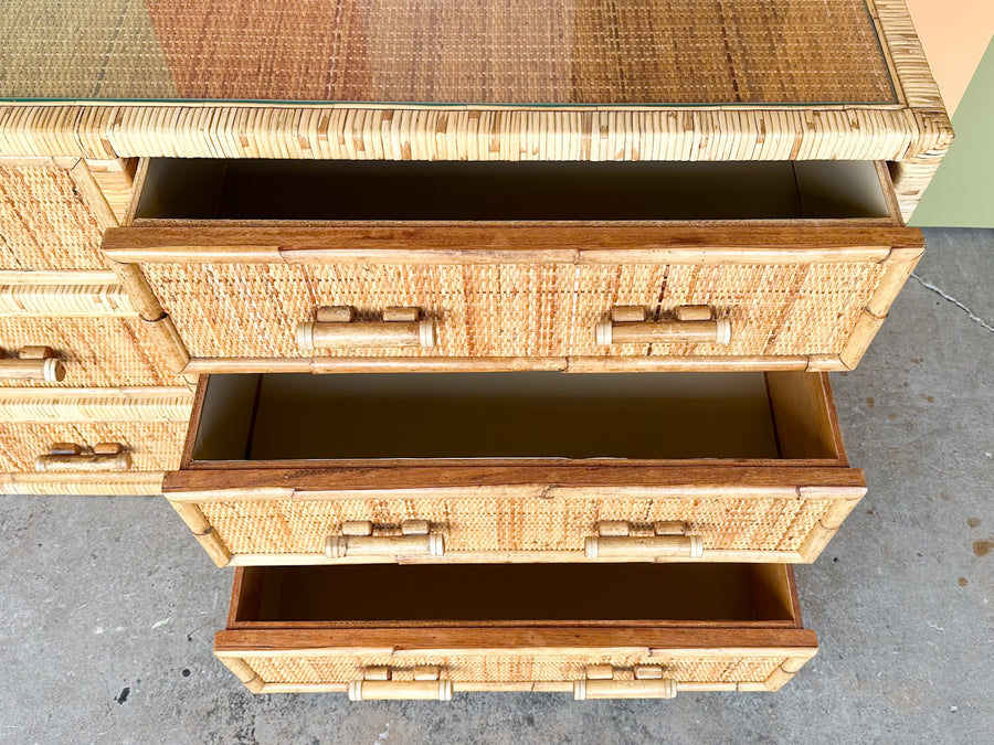 Island Chic Rattan Wrapped Dresser