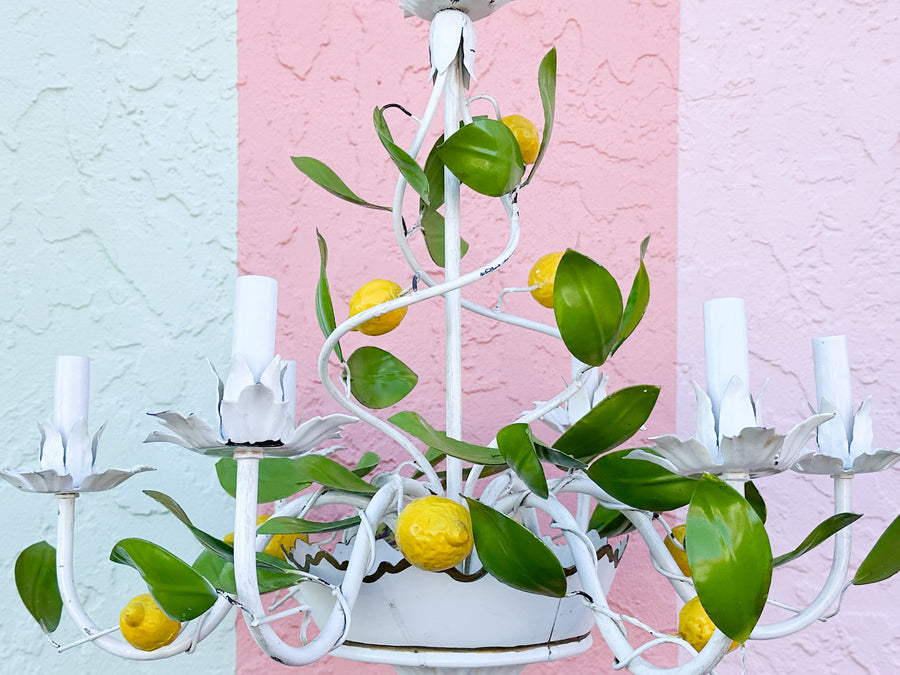 Lemon Tole Chandelier