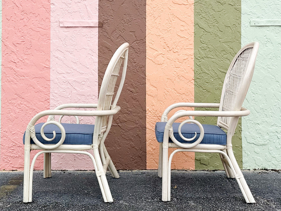 Pair of Coastal Style Balloon Back Chairs