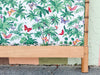 Handsome Faux Bamboo Upholstered Queen Headboard