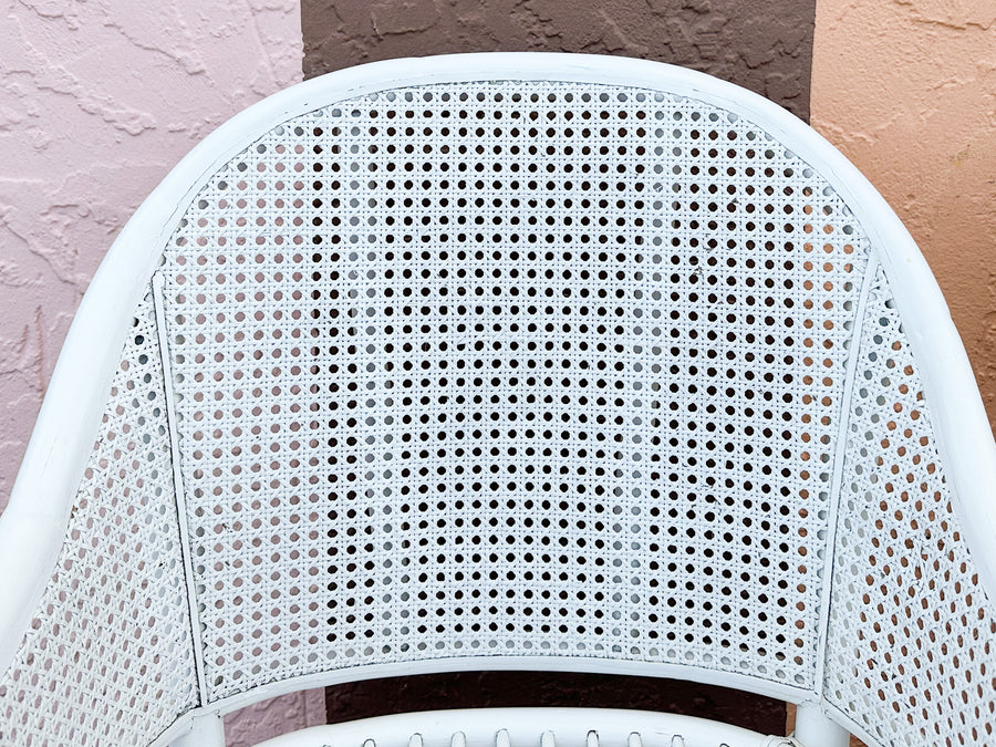 Pair of McGuire Rattan and Cane Barrel Chairs