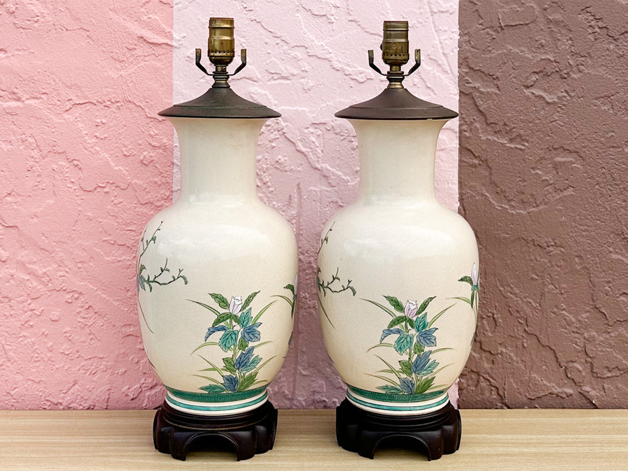 Pair of Sweet Spring Floral Lamps