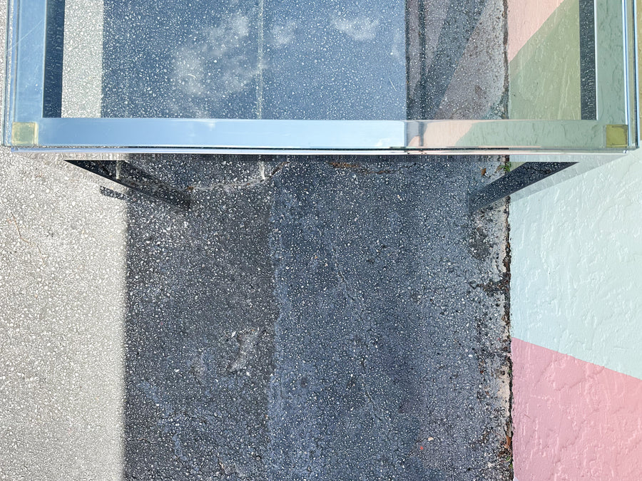MCM Glass and Chrome Dining Table