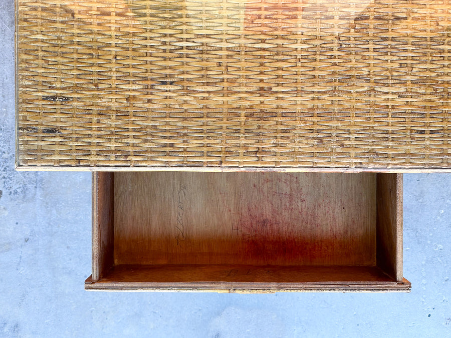 Coastal Rattan Chippendale Desk and Chair