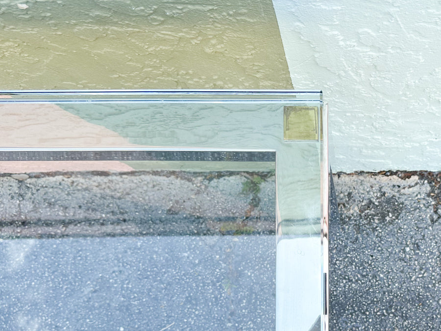 MCM Glass and Chrome Dining Table