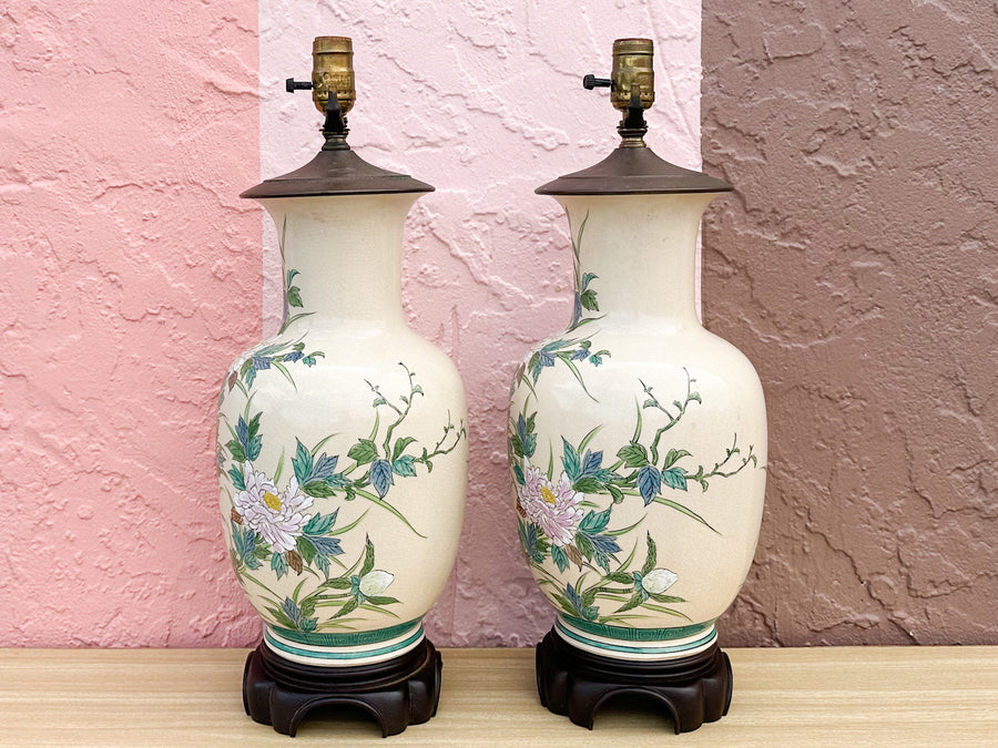 Pair of Sweet Spring Floral Lamps