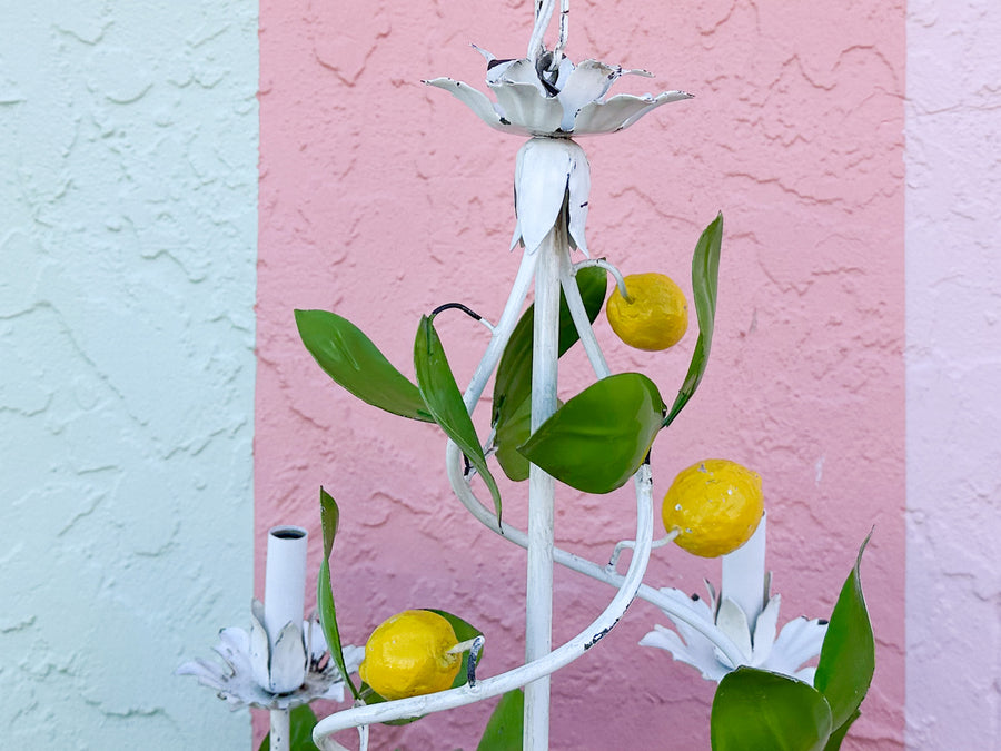 Lemon Tole Chandelier